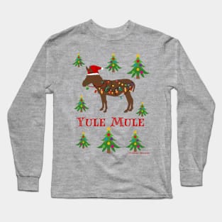 Yule Mule and Christmas Trees Holiday Graphic Long Sleeve T-Shirt